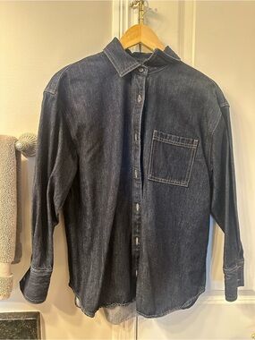 Old Navy Dark Indigo Denim Shirt Jacket